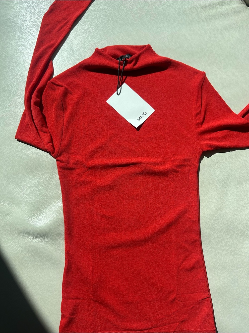 NWT Mango FITTED HIGH-NECK T-SHIRT